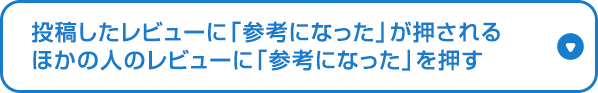 投稿したレビューに「参考になった」が押される ほかの人のレビューに「参考になった」を押す