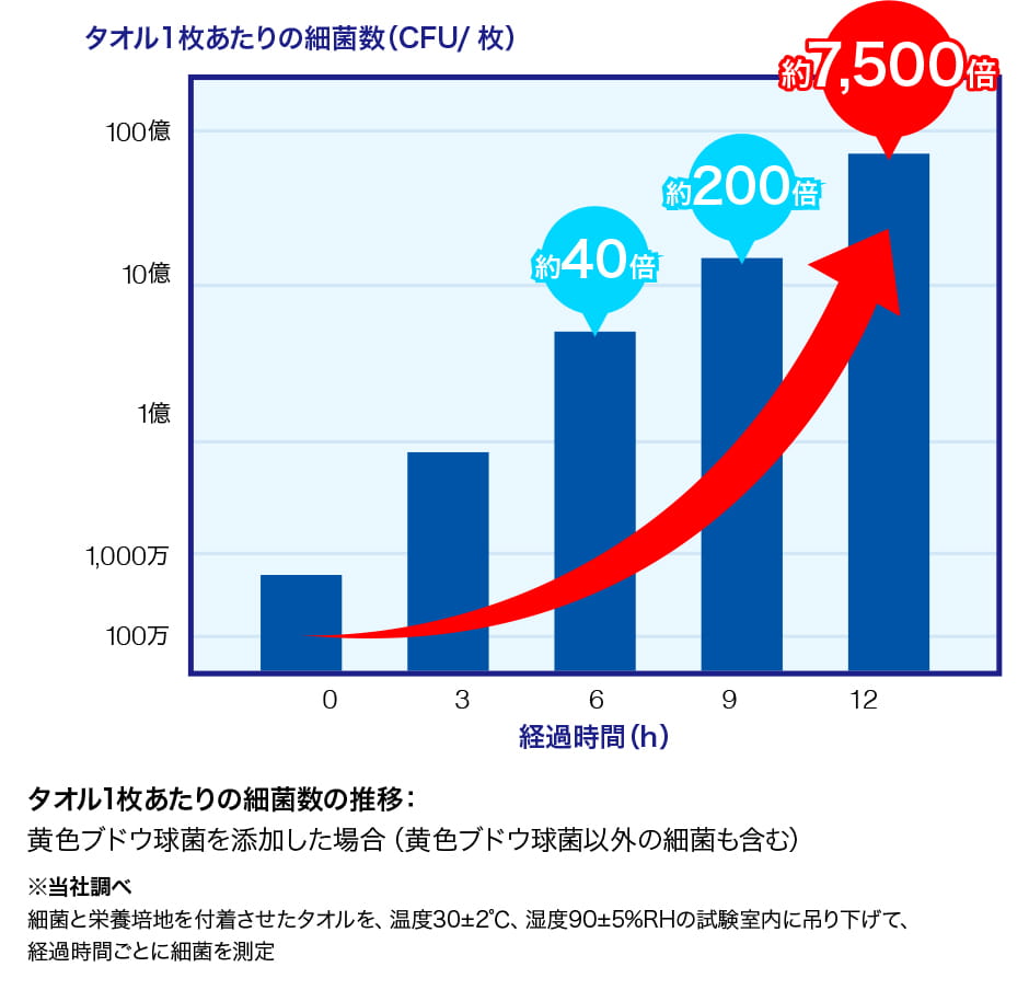 タオル一枚あたりの細菌数