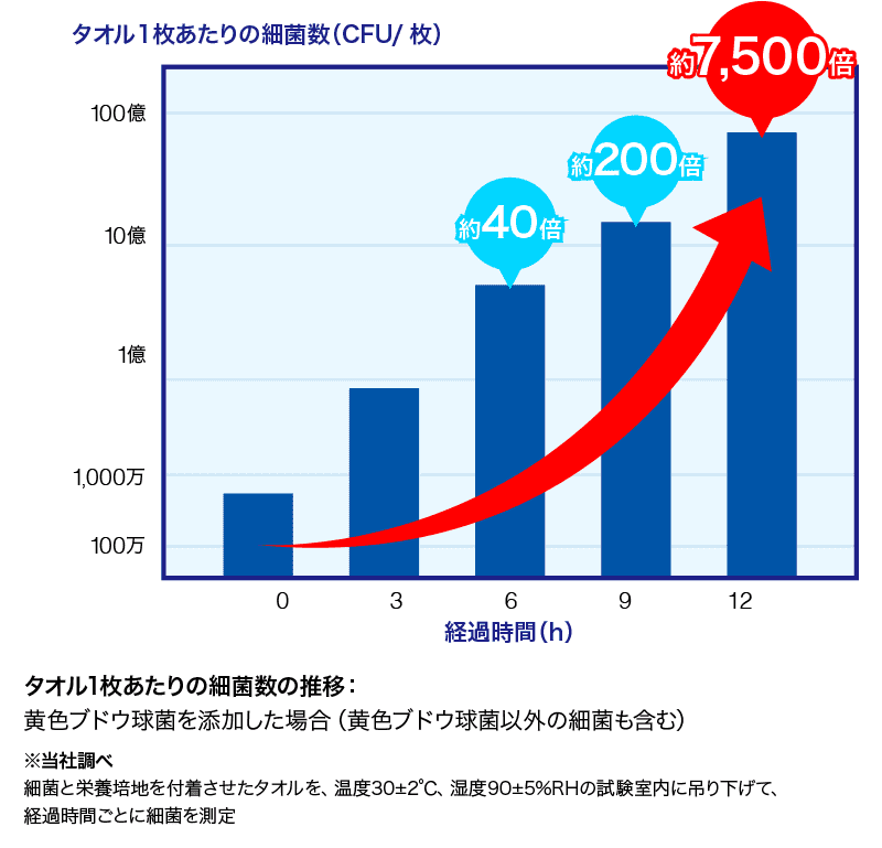 タオル一枚あたりの細菌数