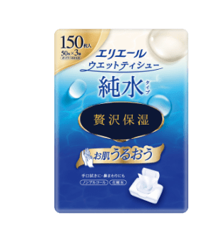エリエールウエットティシュー 贅沢保湿 つめかえ用 50枚×3個