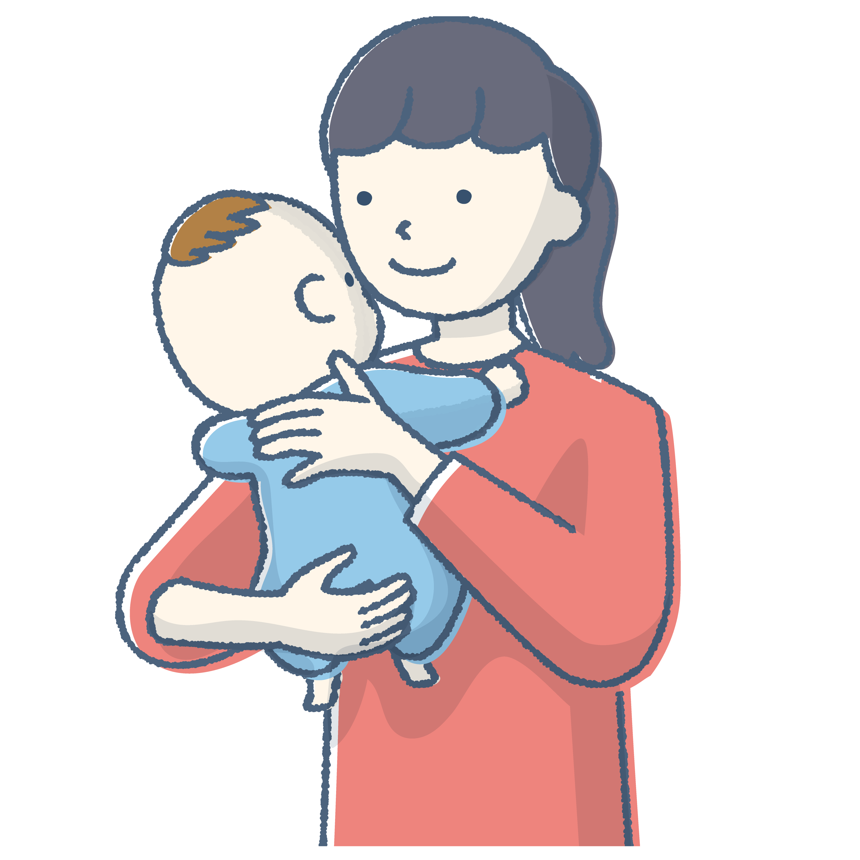 抱っこしながらげっぷをさせるときの姿勢