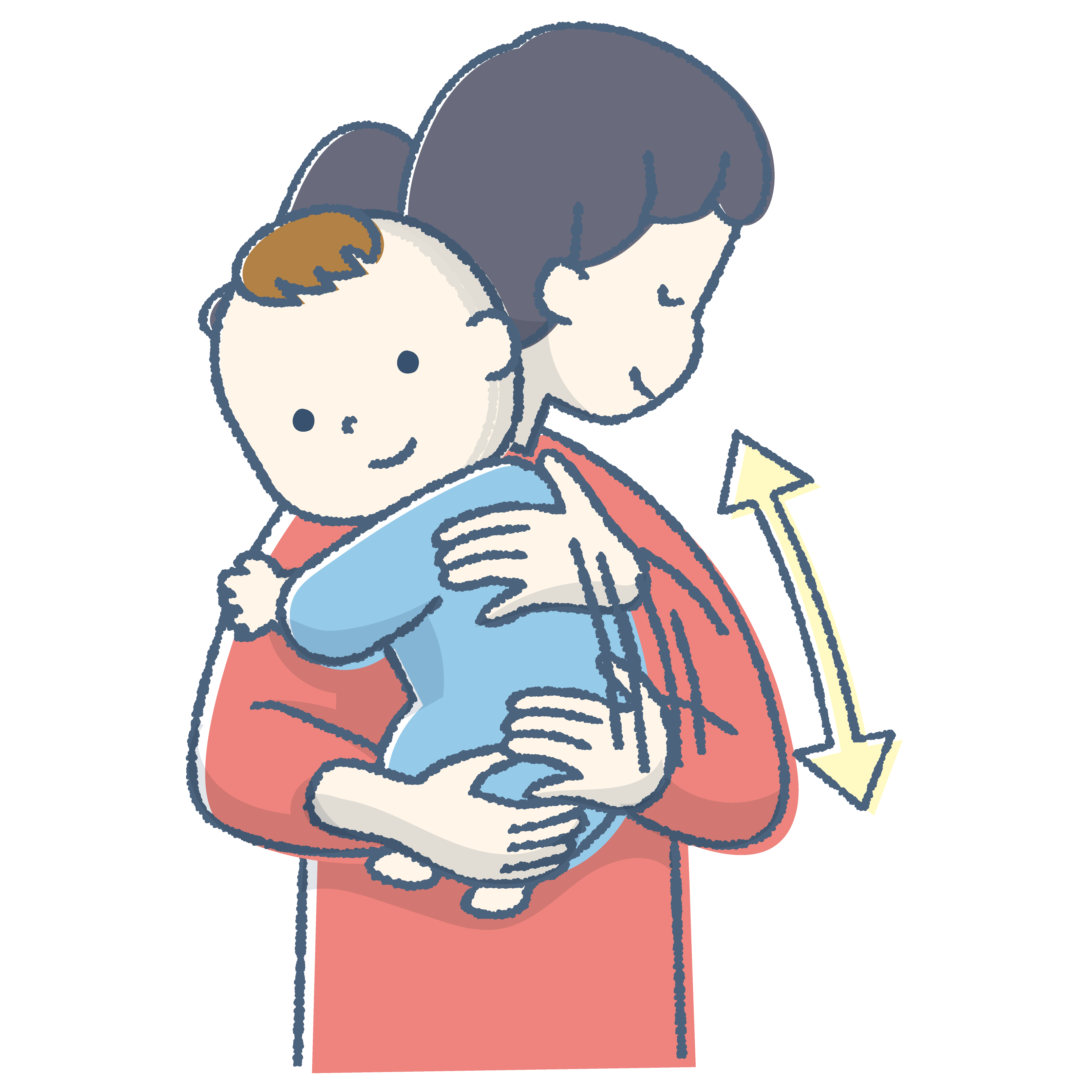 抱っこしながら優しくさすってげっぷを出す