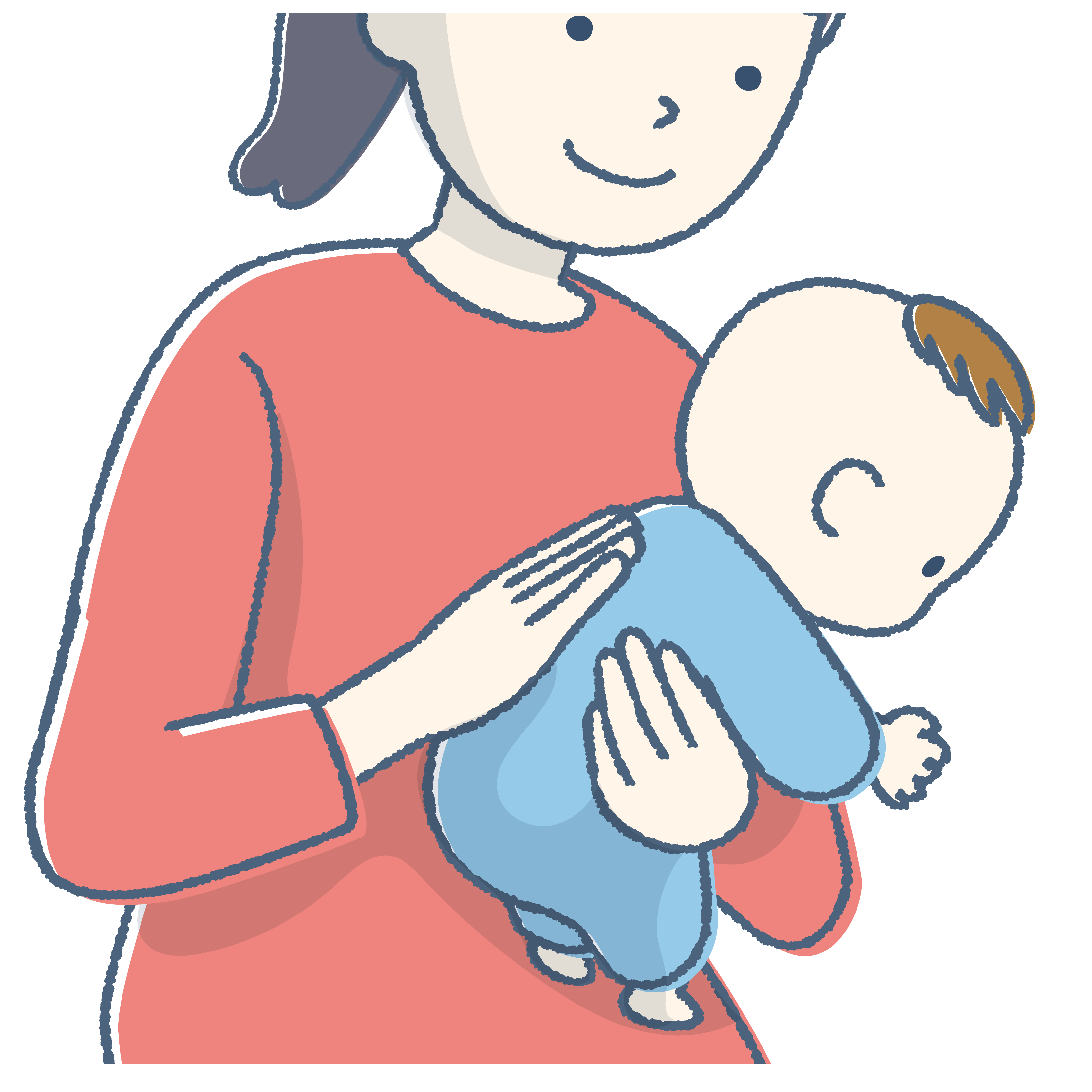 座りながら優しくさすってげっぷを出す