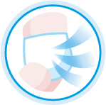 おむつ内の湿気を追い出す 全面通気性シート