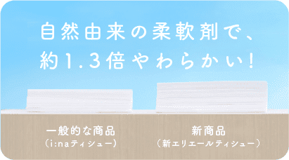 自然由来の柔軟剤で、1.3倍やわらかい