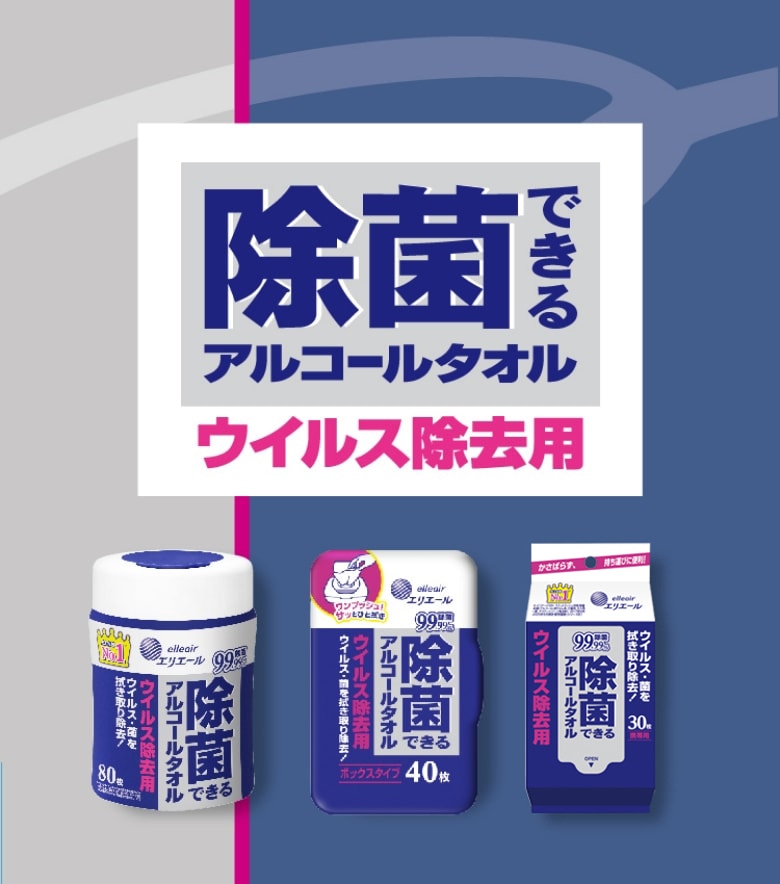 除菌できるアルコールタオル ウイルス除去用