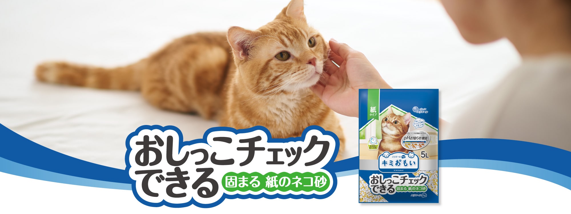 おしっこチェックできる固まる紙のネコ砂