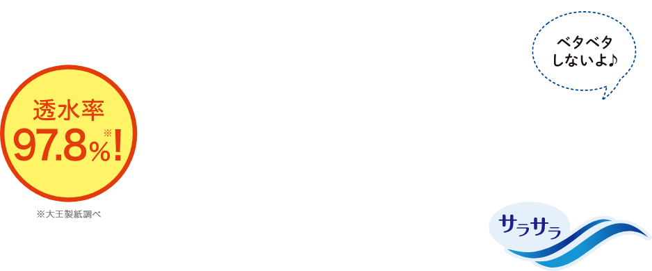 システムトイレ用猫砂の透水率97.8%！※大王製紙調べ