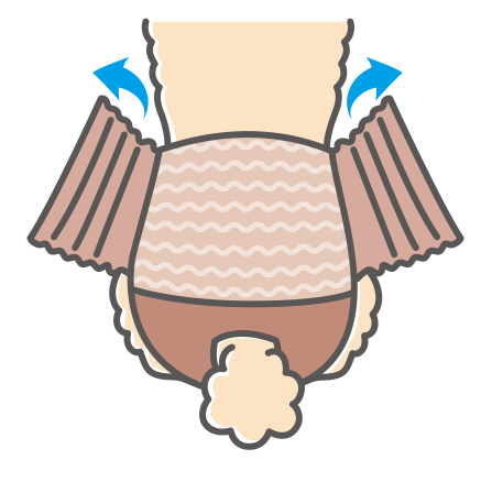 お腹まわりアジャスター 小さめの子着用のイメージ