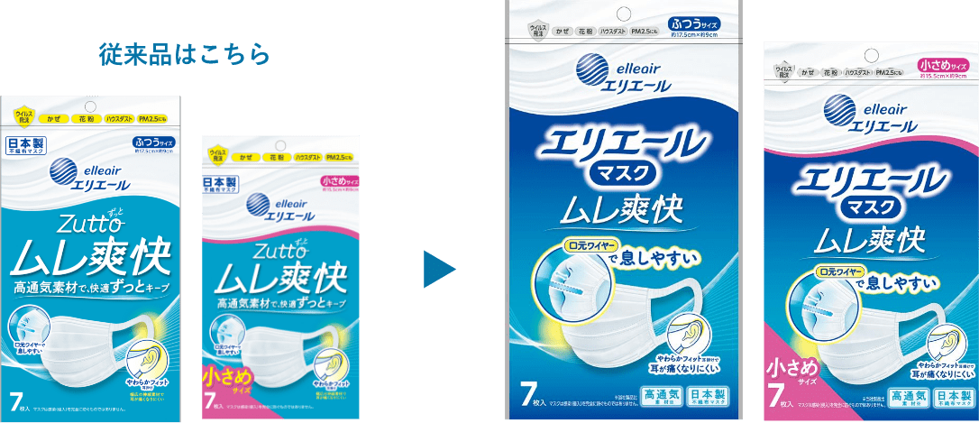 従来品・リニューアルパッケージ