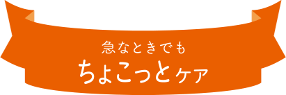急なときでもちょこっとケア