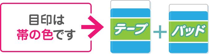 目印は帯の色です