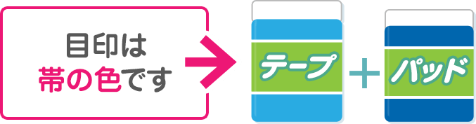 目印は帯の色です